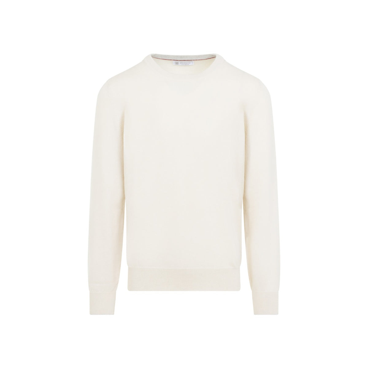 Brunello Cucinelli Men's Cashmere Crewneck Sweater in Cream
