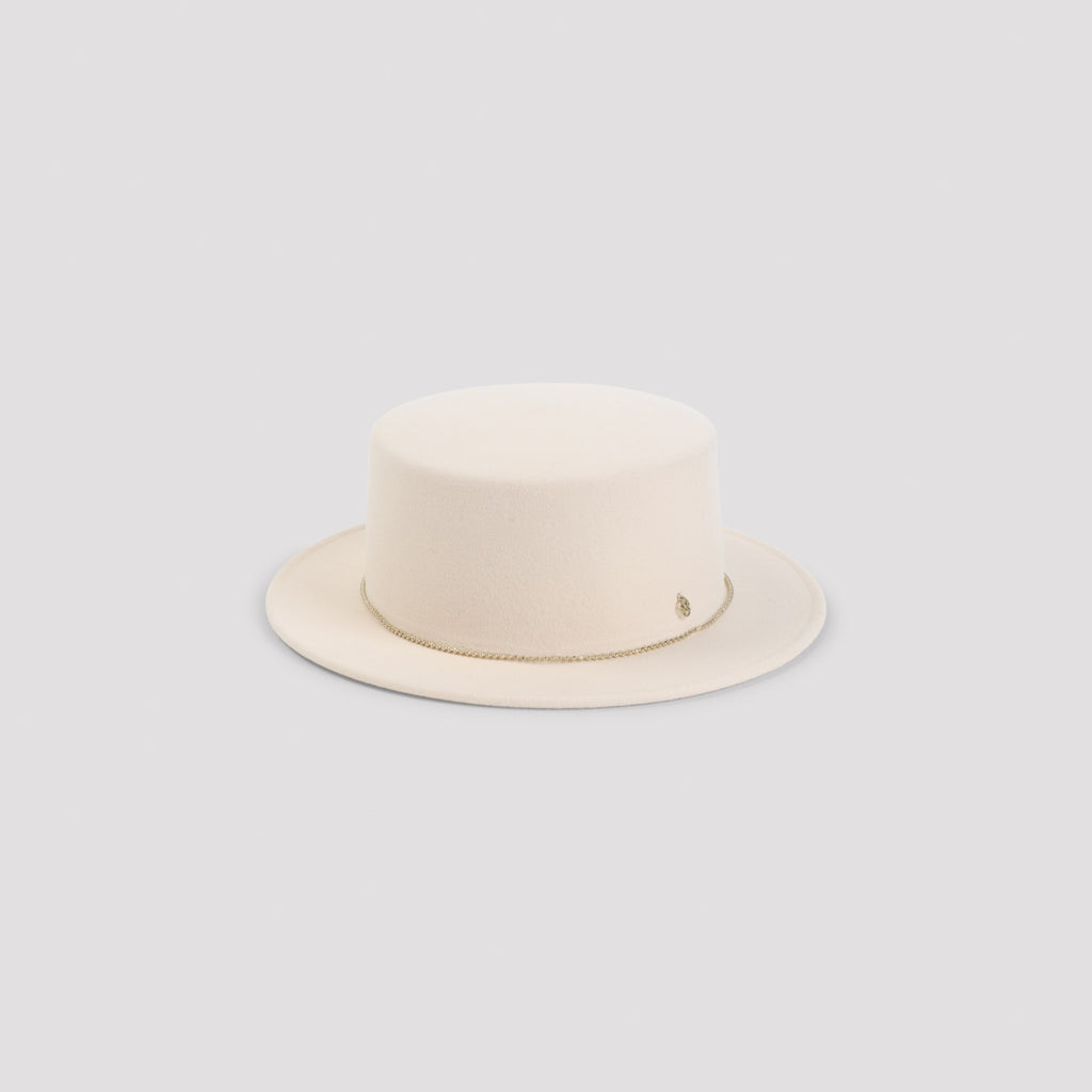 Maison Michel Augusta Wool Felt Hat in Beige Blush