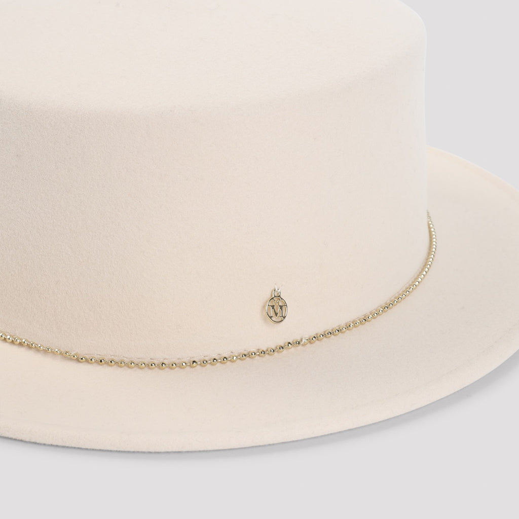 Maison Michel Augusta Wool Felt Hat in Beige Blush