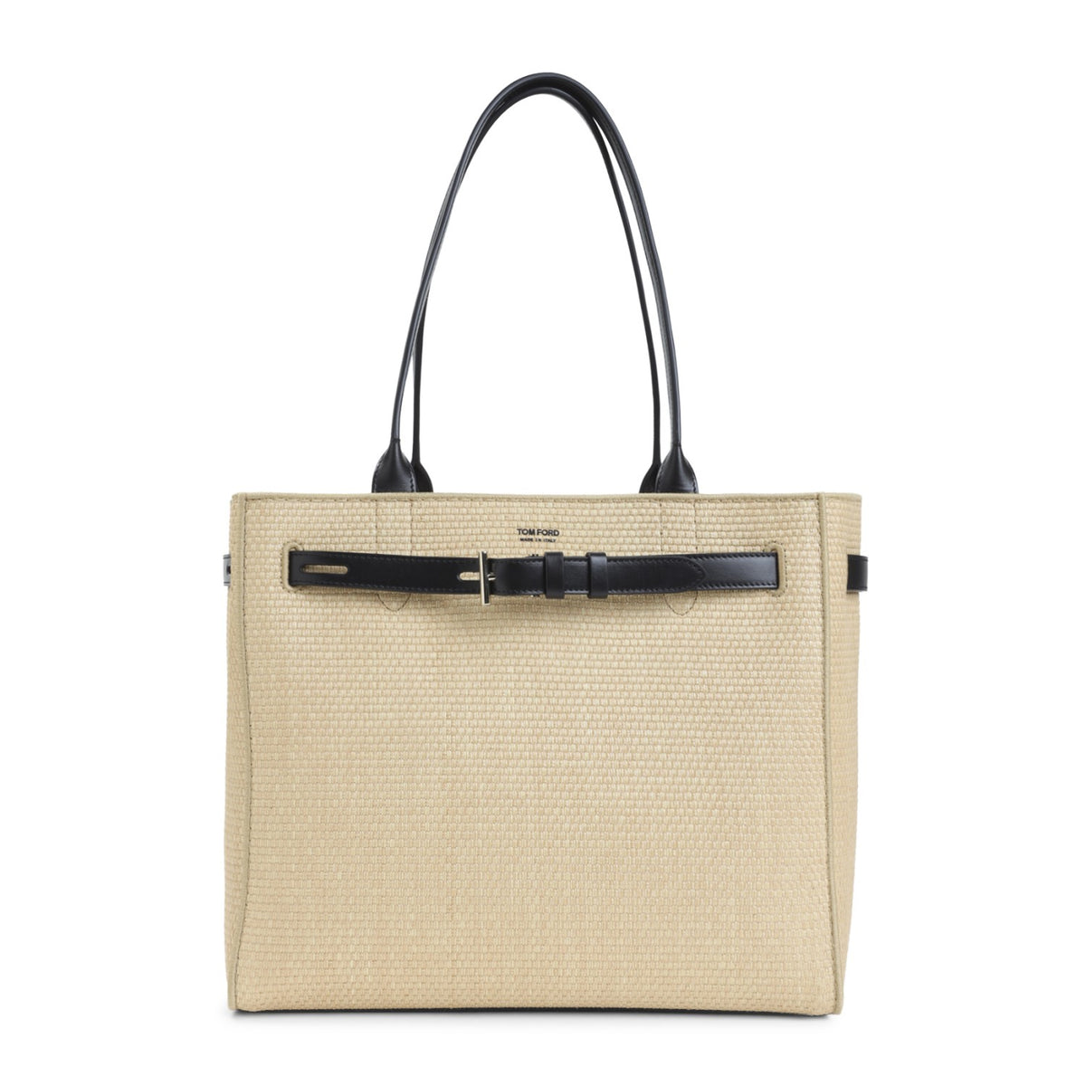Tom Ford Women's Raffia Smooth Calf Tote in Natural Black - view 2