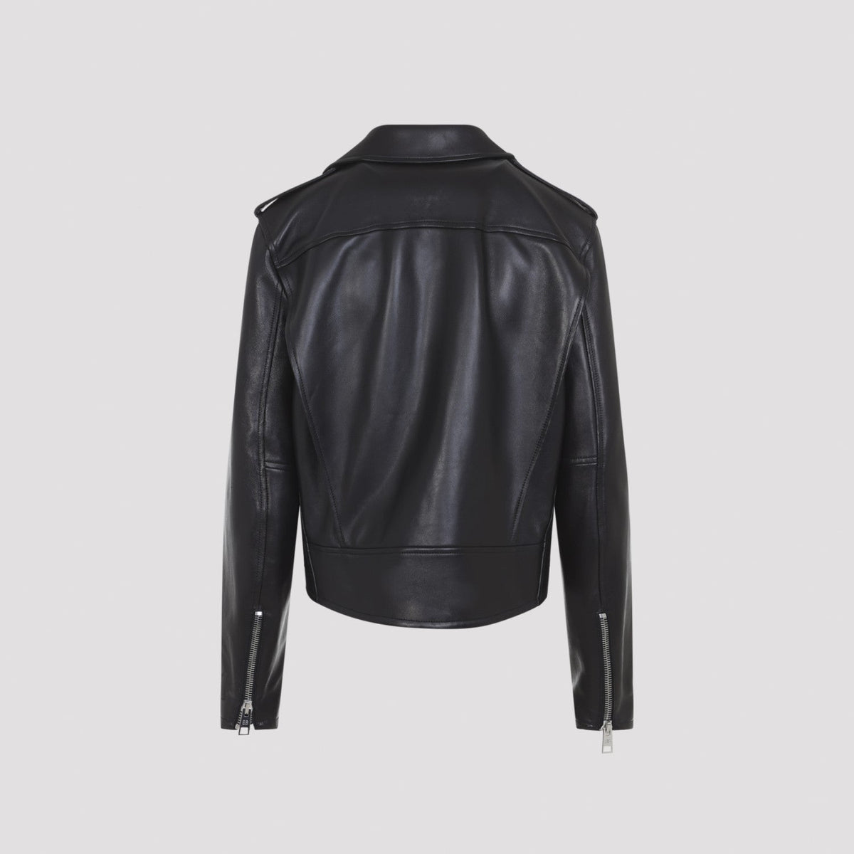 Balenciaga Women's Biker Jacket in black lambskin leather - detail