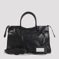 Balenciaga Le City Bag L in black lambskin leather - front view