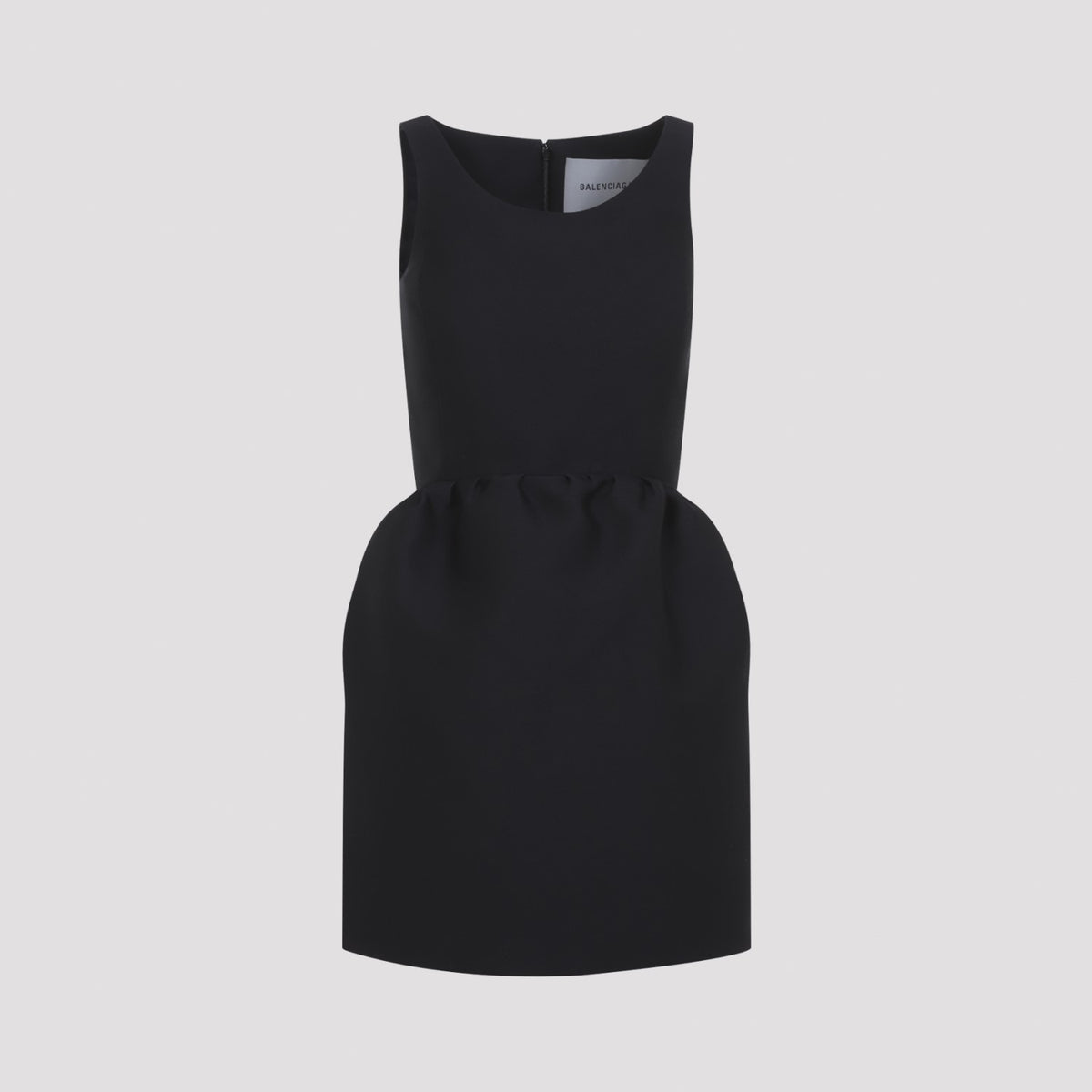 Balenciaga Women's Bell Dress in black wool blend - front view