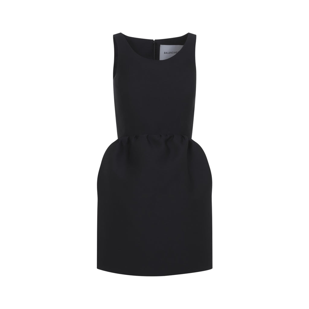 Balenciaga Women's Bell Dress in black wool blend - side view