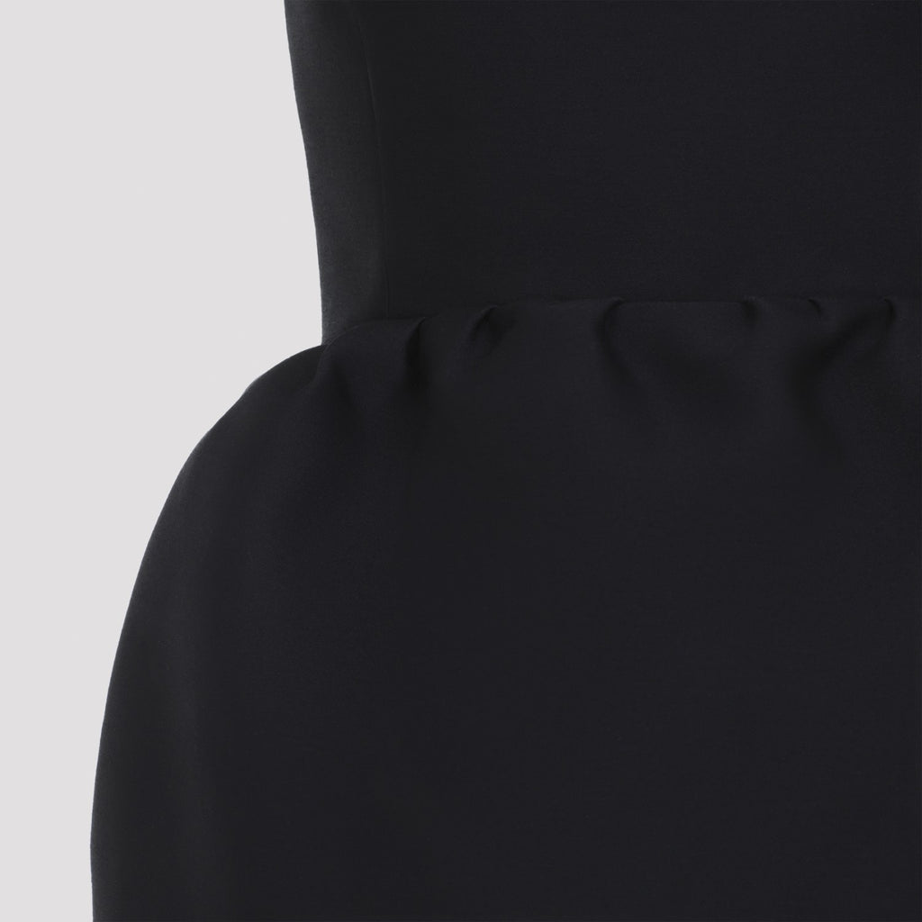 Balenciaga Women's Bell Dress in black wool blend - back view