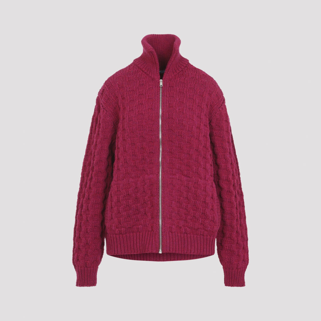 Prada Women's Cardigan in Lampone Wool - view 3