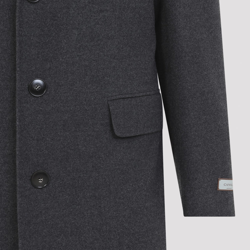 Canali Men's Coat in Grey Wool - view 5