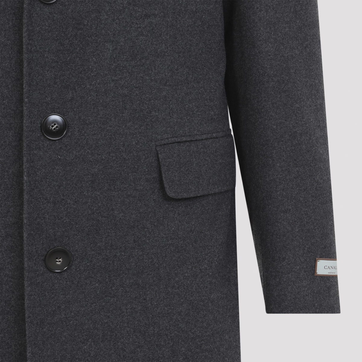 Canali Men's Coat in Grey Wool - view 5