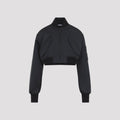 Balenciaga Women's Cropped Bomber in Black Polyester - view 1
