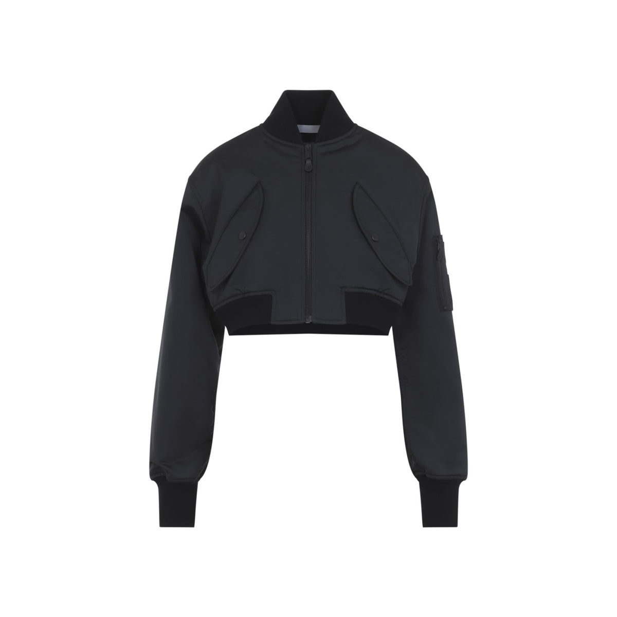 Balenciaga Women's Cropped Bomber in Black Polyester - view 2