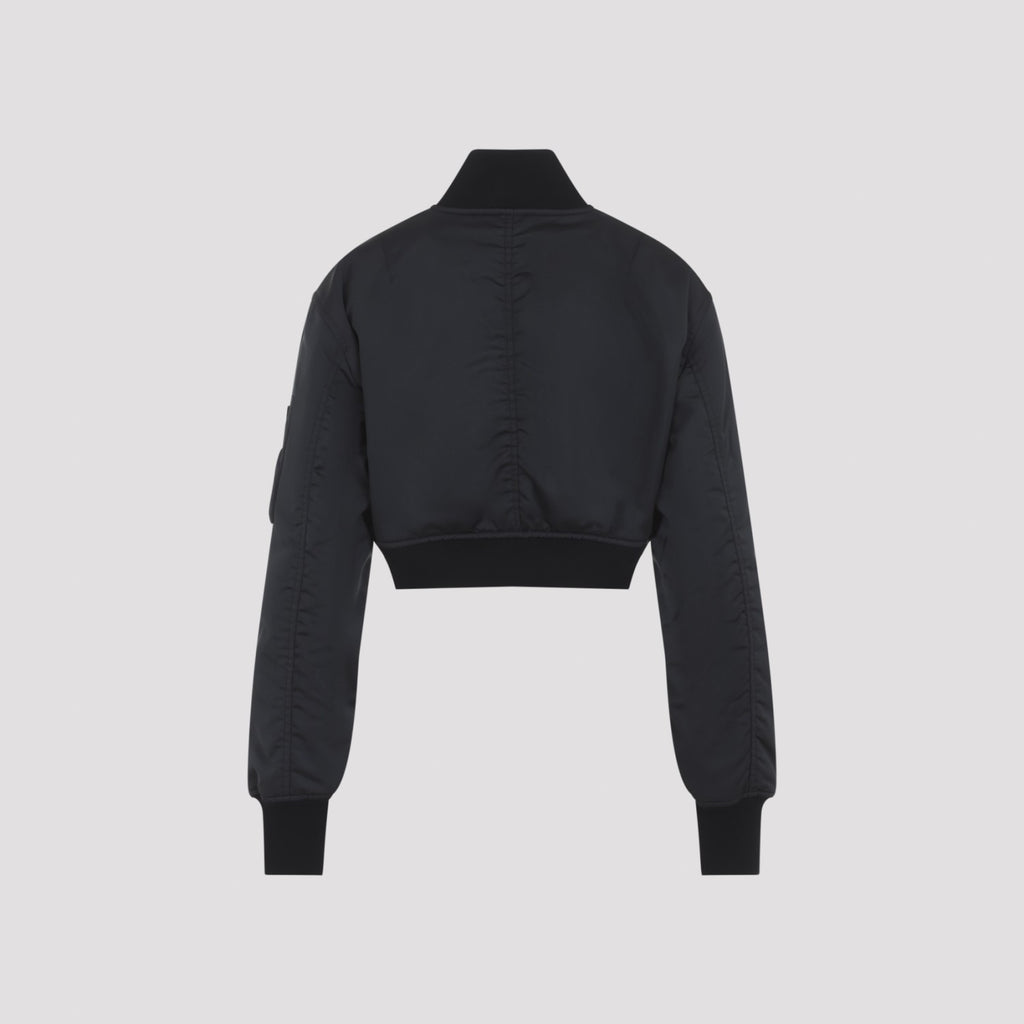 Balenciaga Women's Cropped Bomber in Black Polyester - view 4