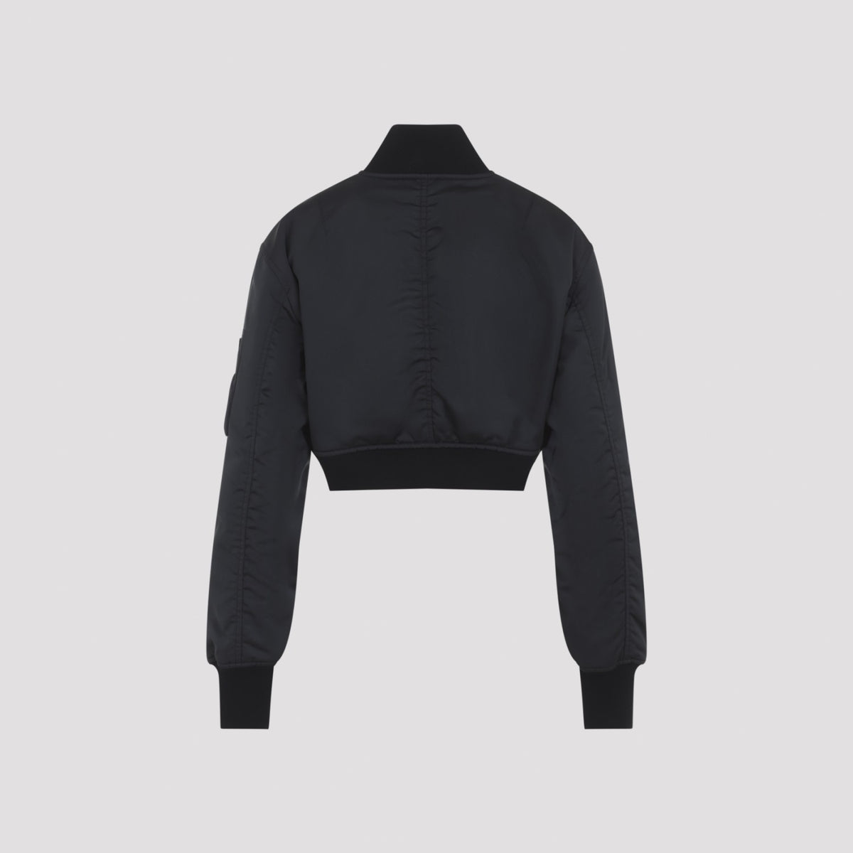 Balenciaga Women's Cropped Bomber in Black Polyester - view 4