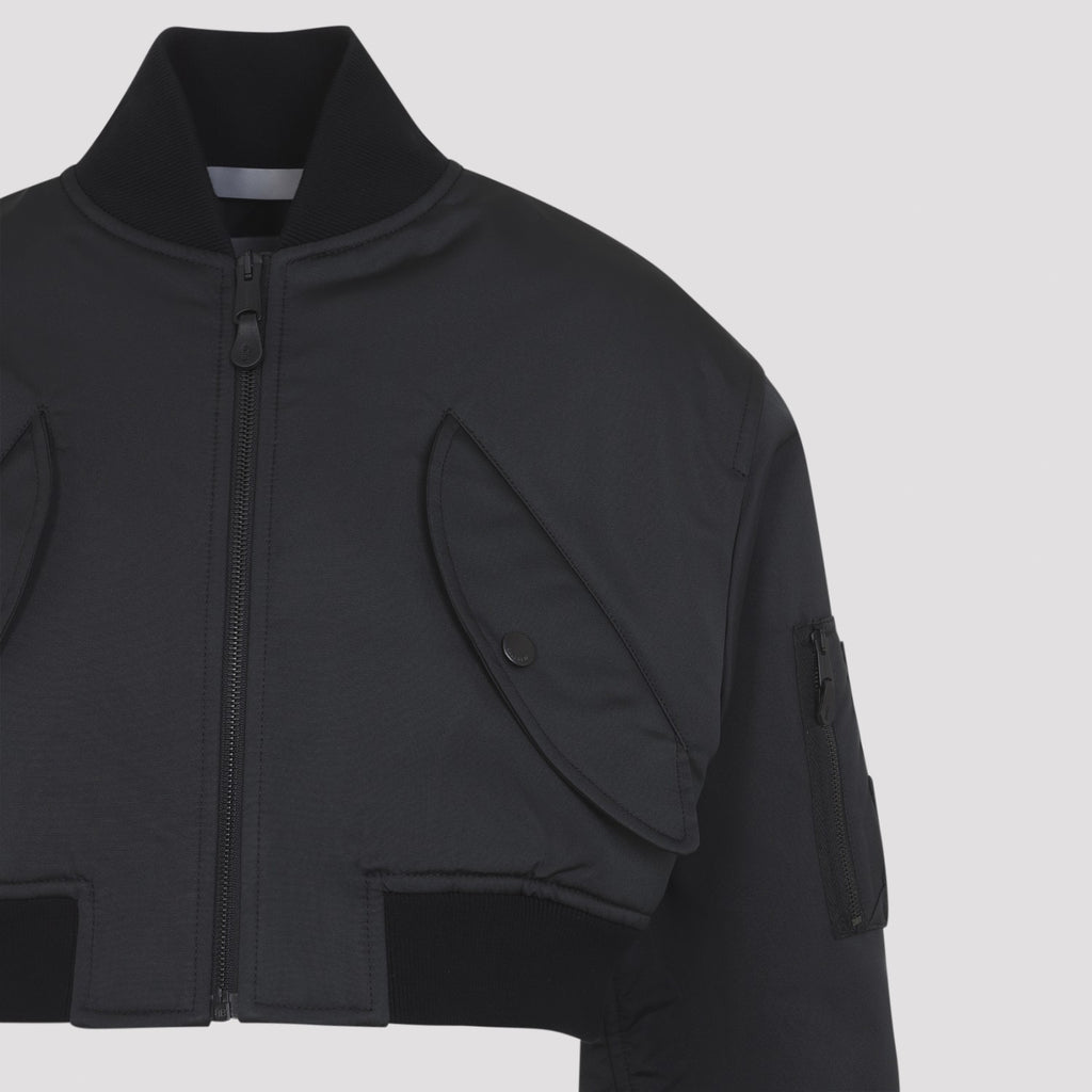 Balenciaga Women's Cropped Bomber in Black Polyester - view 5
