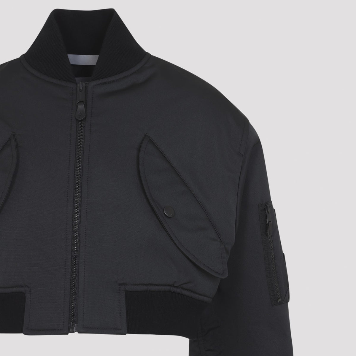 Balenciaga Women's Cropped Bomber in Black Polyester - view 5