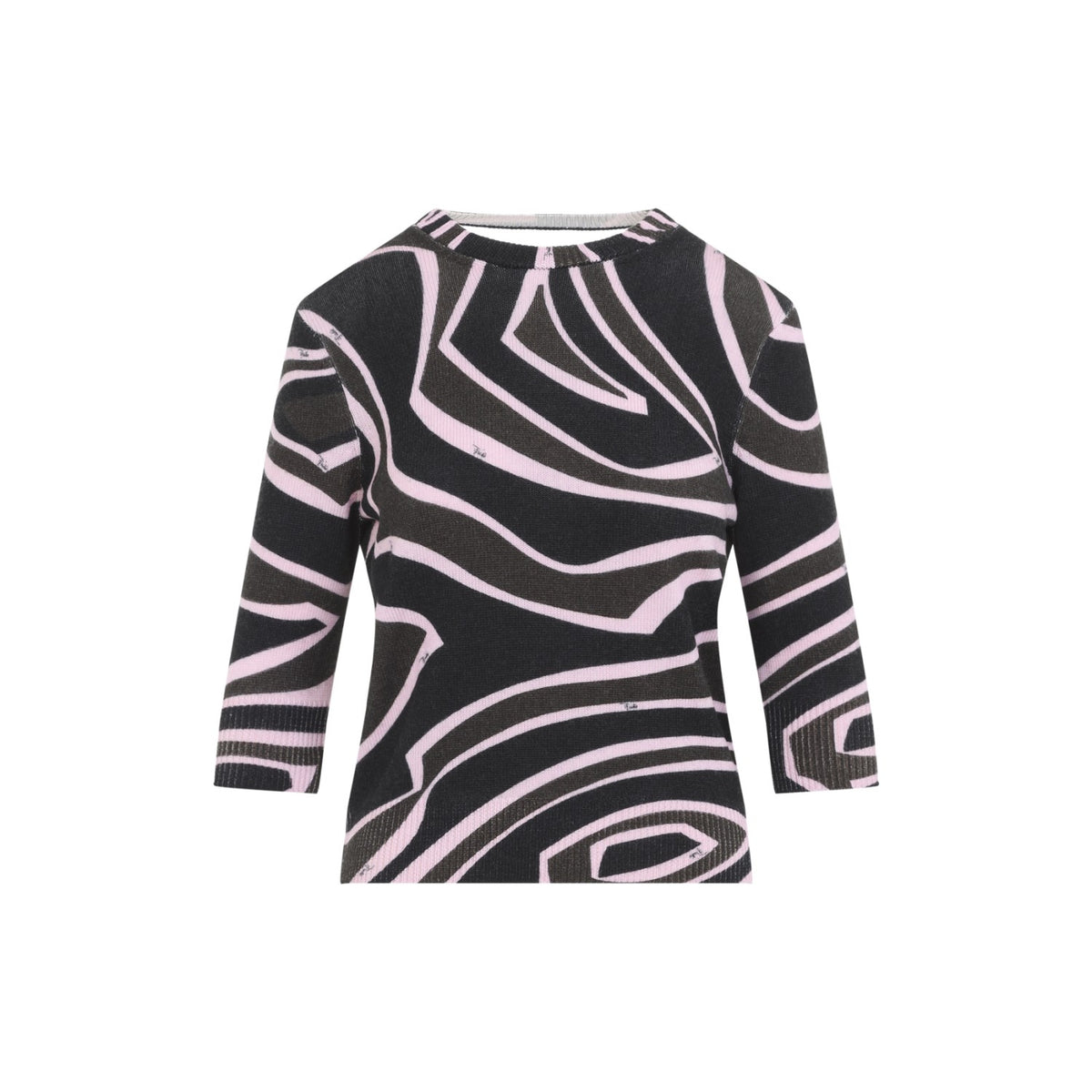 Pucci Women's Ls Knit Top in Khaki Pink Wool - view 2