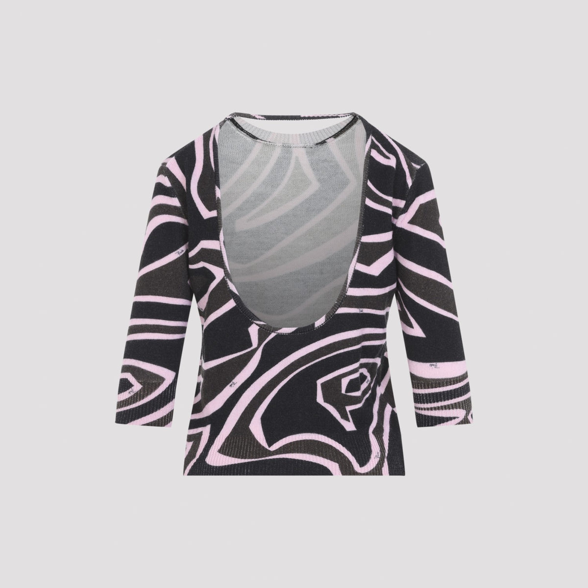 Pucci Women's Ls Knit Top in Khaki Pink Wool - view 4
