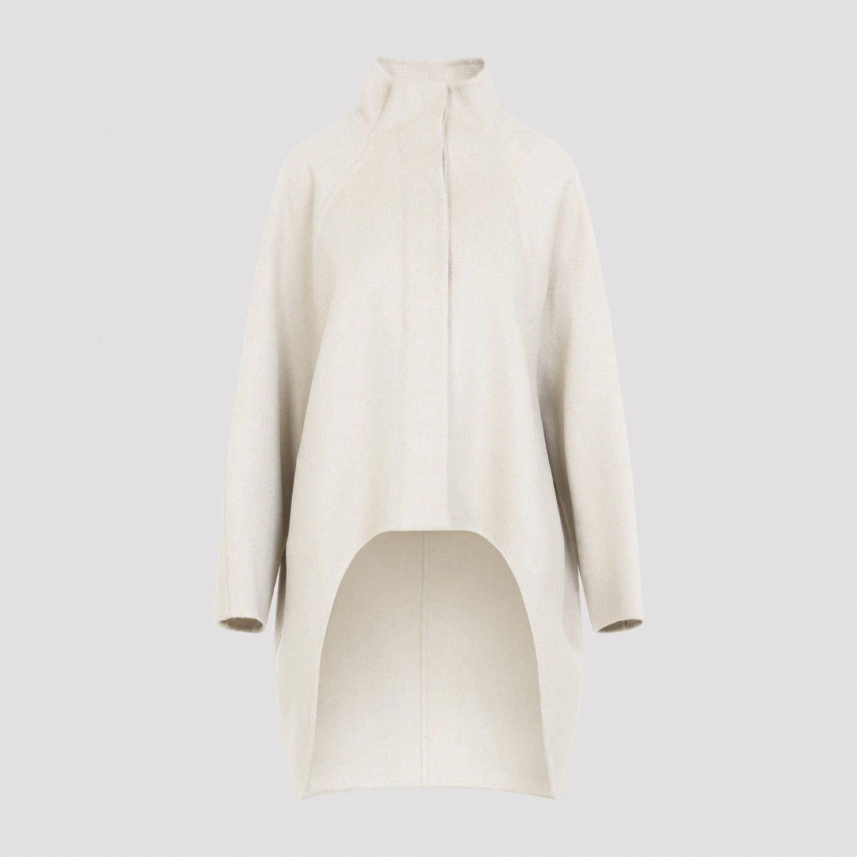 Alaia Women's Asymmetrical Cashmere Coat in Beige - view 1