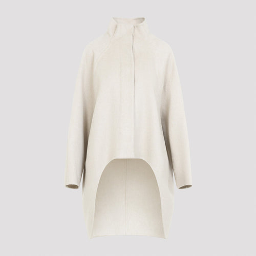 Alaia Women's Asymmetrical Cashmere Coat in Beige - view 1