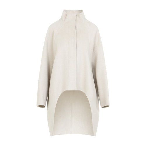 Alaia Women's Asymmetrical Cashmere Coat in Beige - view 2