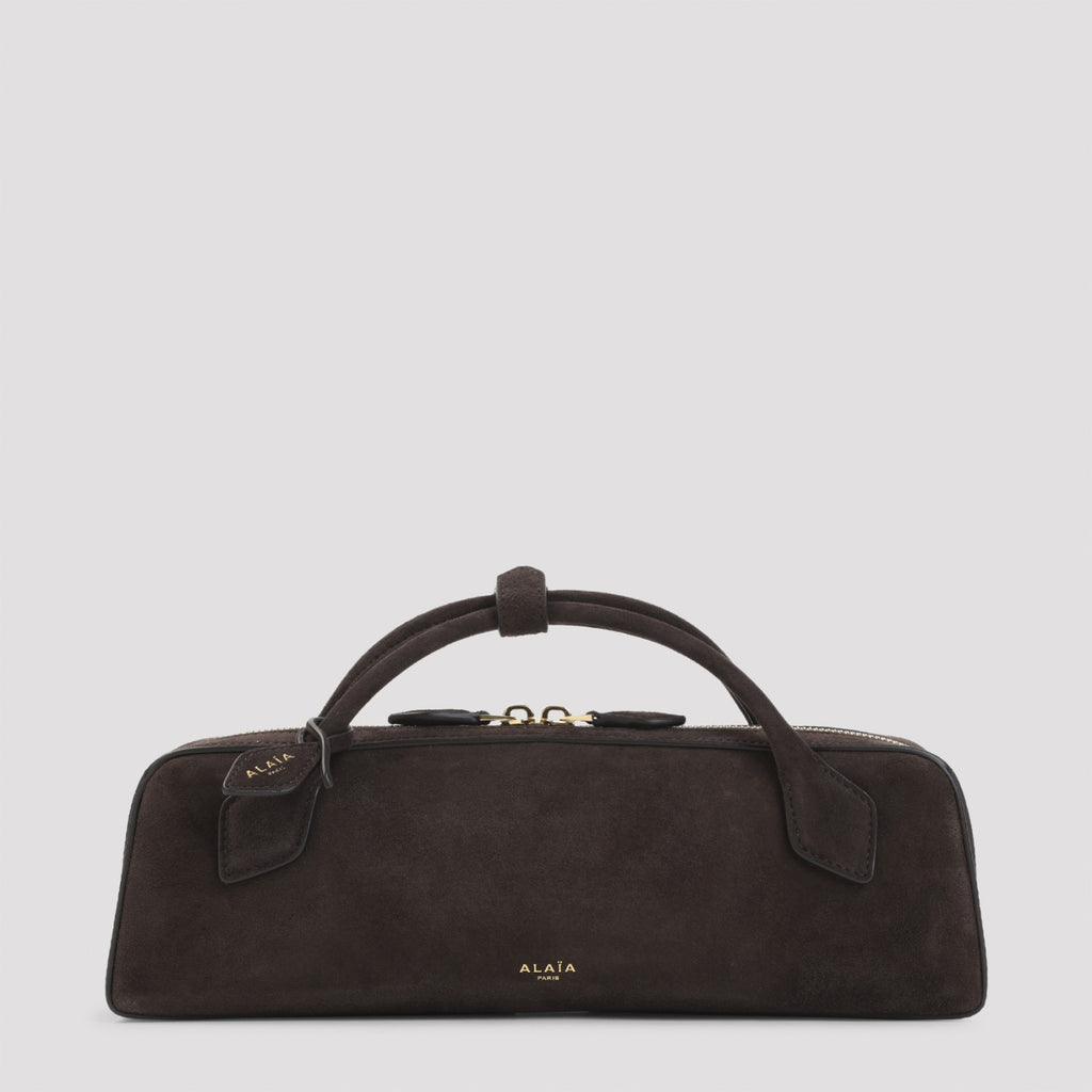 Alaia Women's Teckel Suede Clutch in Brun Fume Leather - view 1