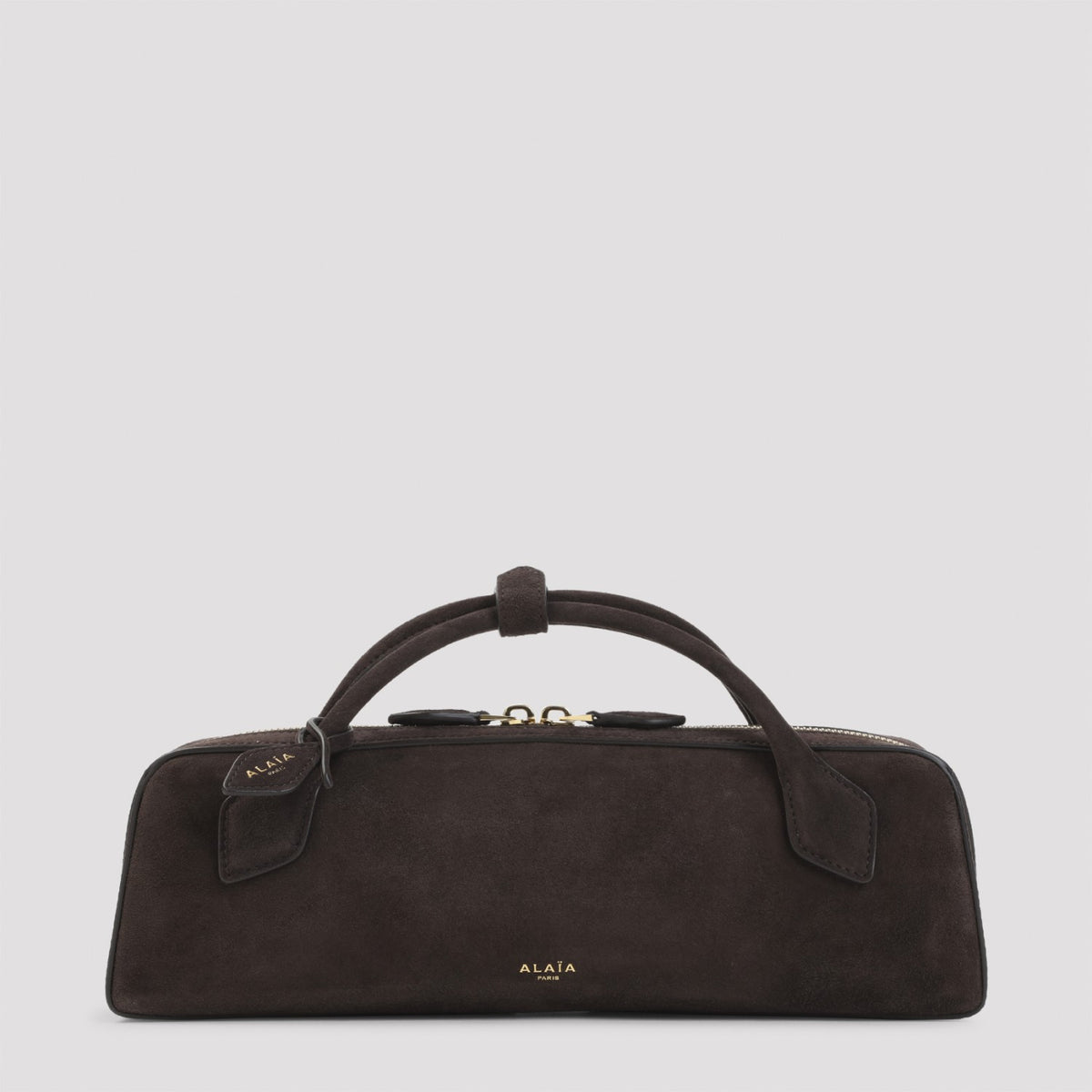 Alaia Women's Teckel Suede Clutch in Brun Fume Leather - view 1