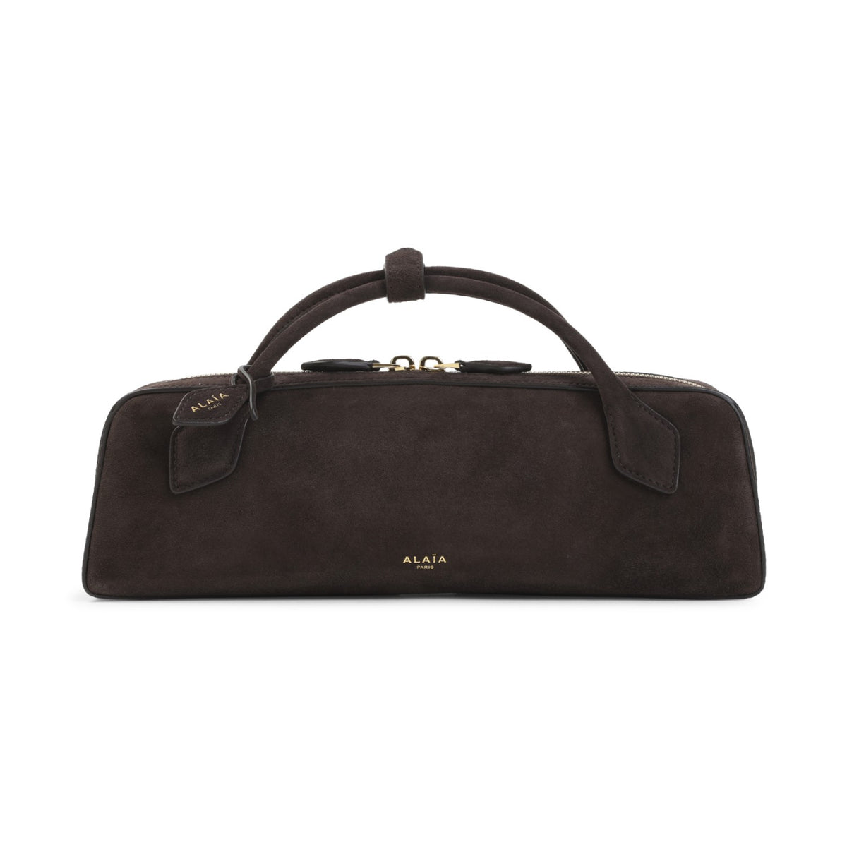 Alaia Women's Teckel Suede Clutch in Brun Fume Leather - view 2
