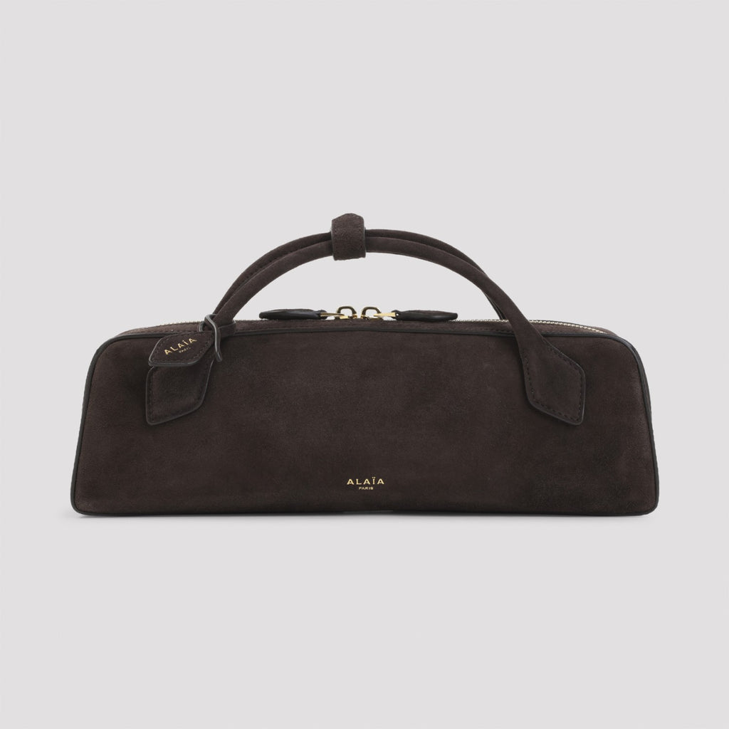 Alaia Women's Teckel Suede Clutch in Brun Fume Leather - view 3