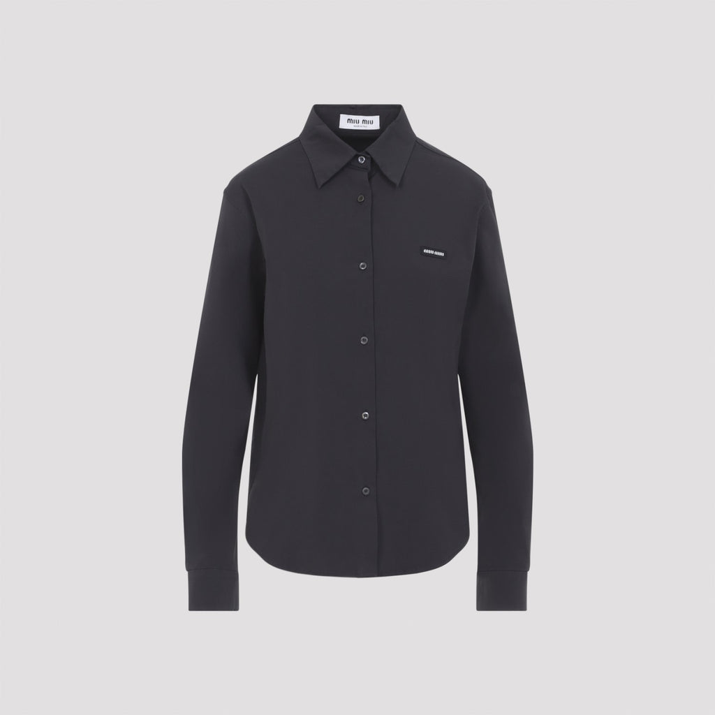Miu Miu Women's Nero Camicie in Black Cotton - view 1
