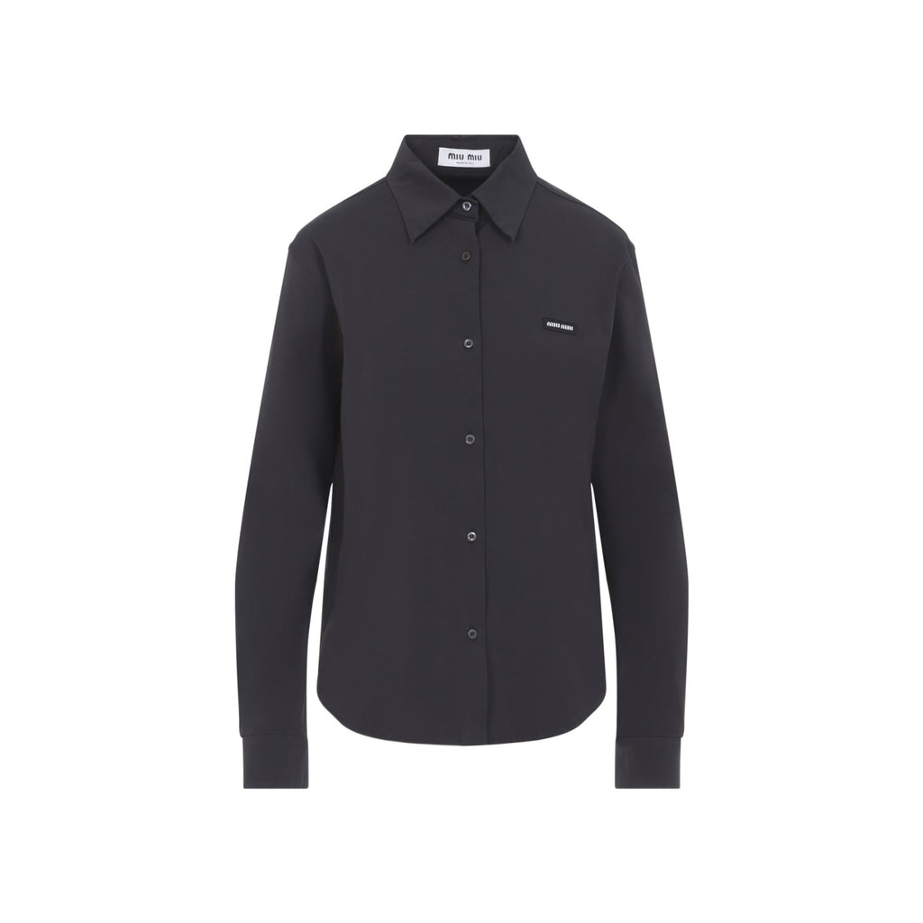 Miu Miu Women's Nero Camicie in Black Cotton - view 2