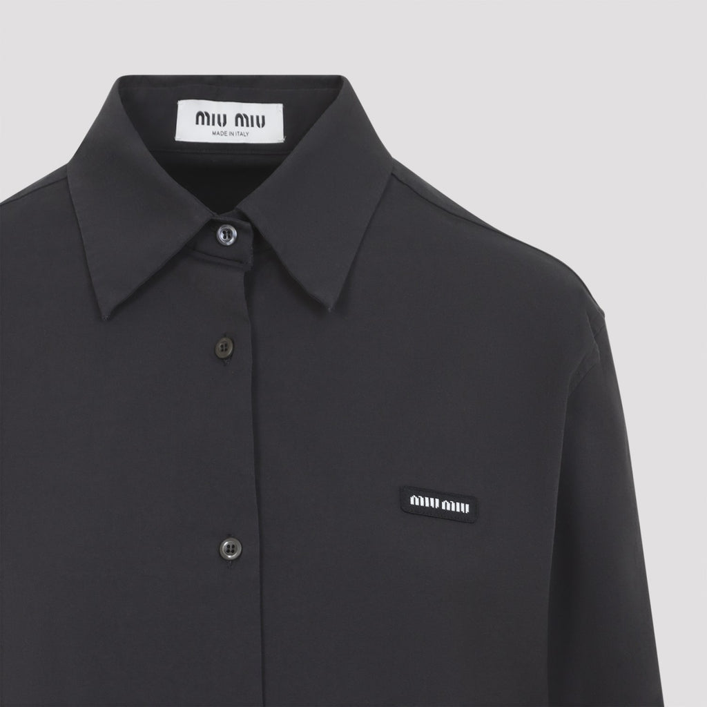 Miu Miu Women's Nero Camicie in Black Cotton - view 5