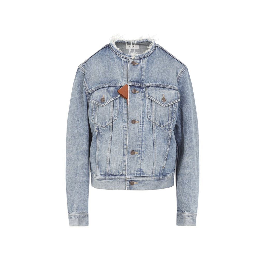 Celine Men's Cotton Trucker Jacket in Blue - view 2