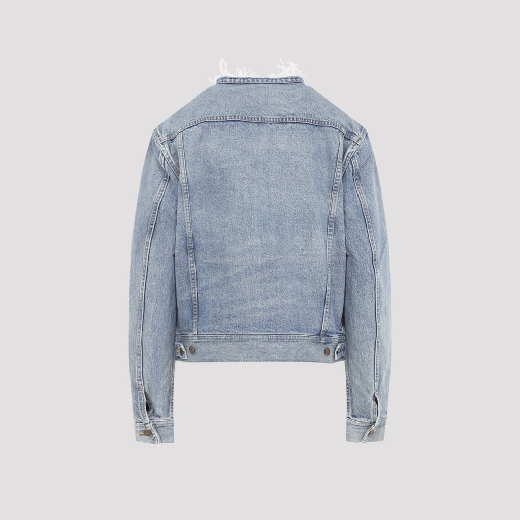 Celine Men's Cotton Trucker Jacket in Blue - view 3