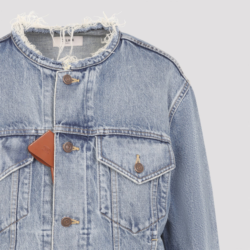 Celine Men's Cotton Trucker Jacket in Blue - view 4
