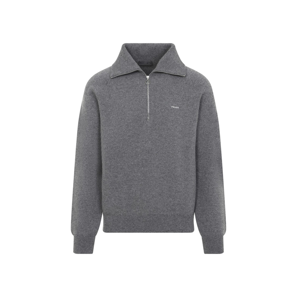 Prada Men's Knit Polo in Ardesia Cashmere - view 2
