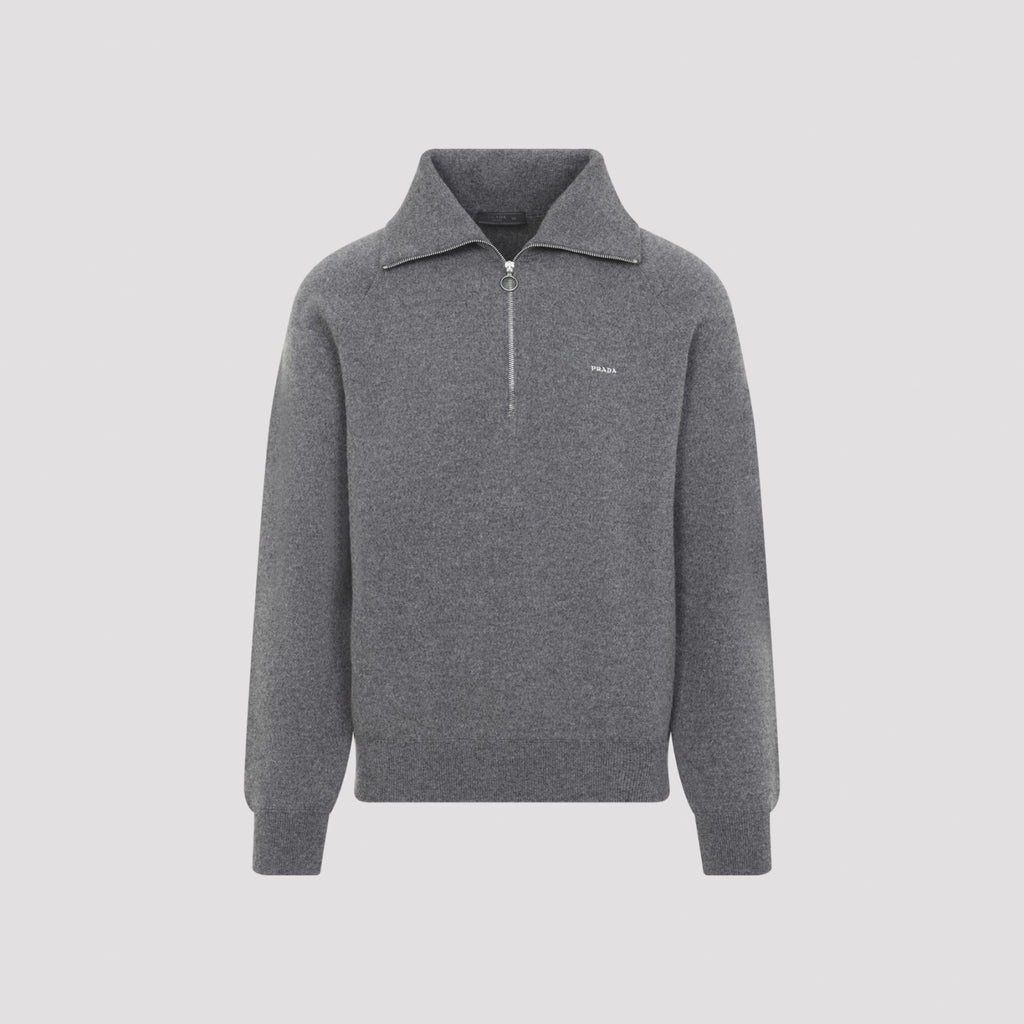 Prada Men's Knit Polo in Ardesia Cashmere - view 3