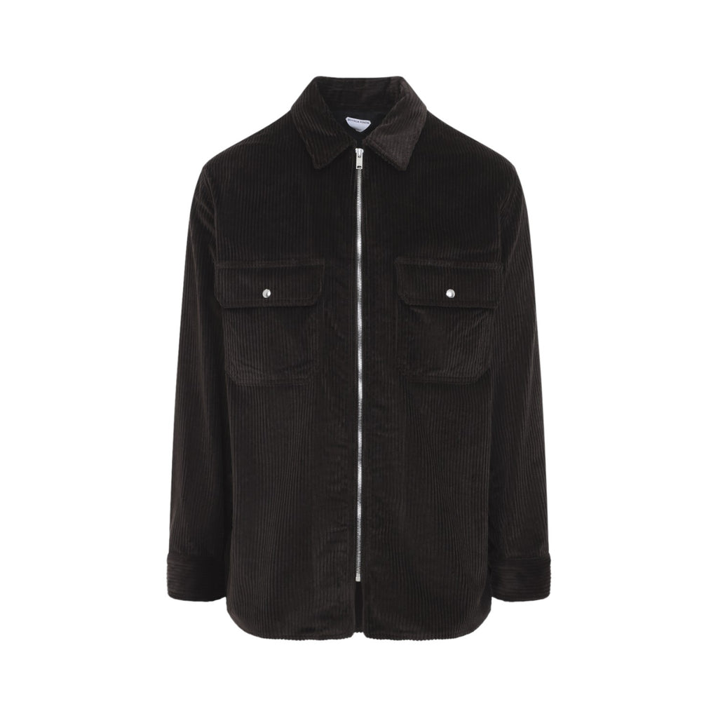 Bottega Veneta Men's Corduroy Overshirt in Carrubo Cotton - view 2