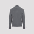 Sease Men's Waffle Half Zip Turtleneck in Graphite Grey - view 1
