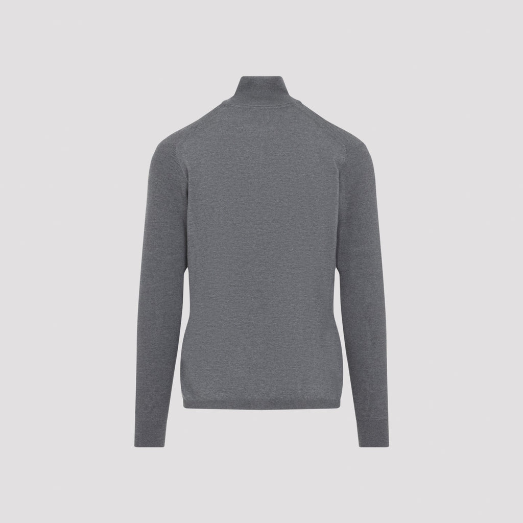 Sease Men's Waffle Half Zip Turtleneck in Graphite Grey - view 4