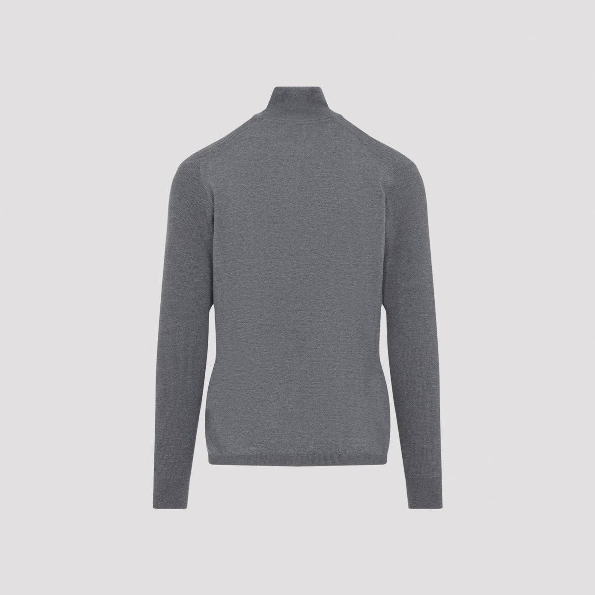 Sease Men's Waffle Half Zip Turtleneck in Graphite Grey - view 4