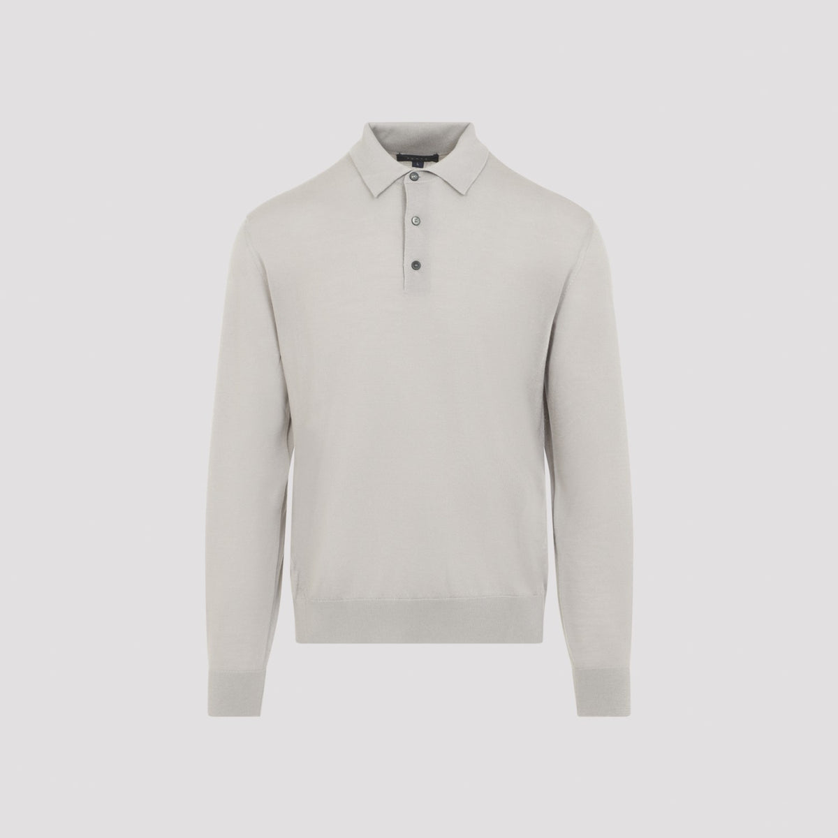 Sease Men's Fine Knit Neck Polo in Straw Cashmere - view 3