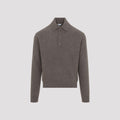 Bottega Veneta Men's Knit Polo in Mudstone Melange - view 1