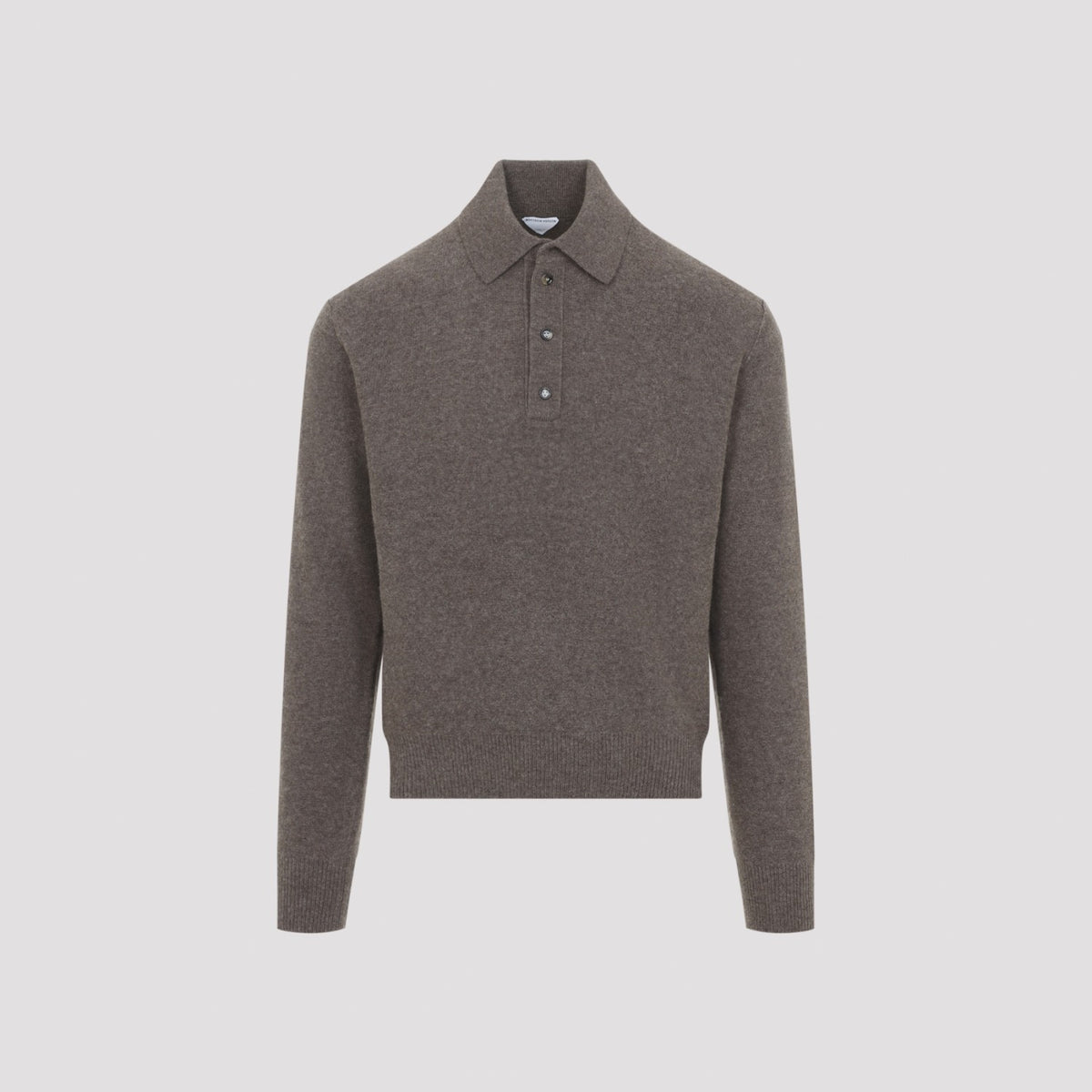 Bottega Veneta Men's Knit Polo in Mudstone Melange - view 1