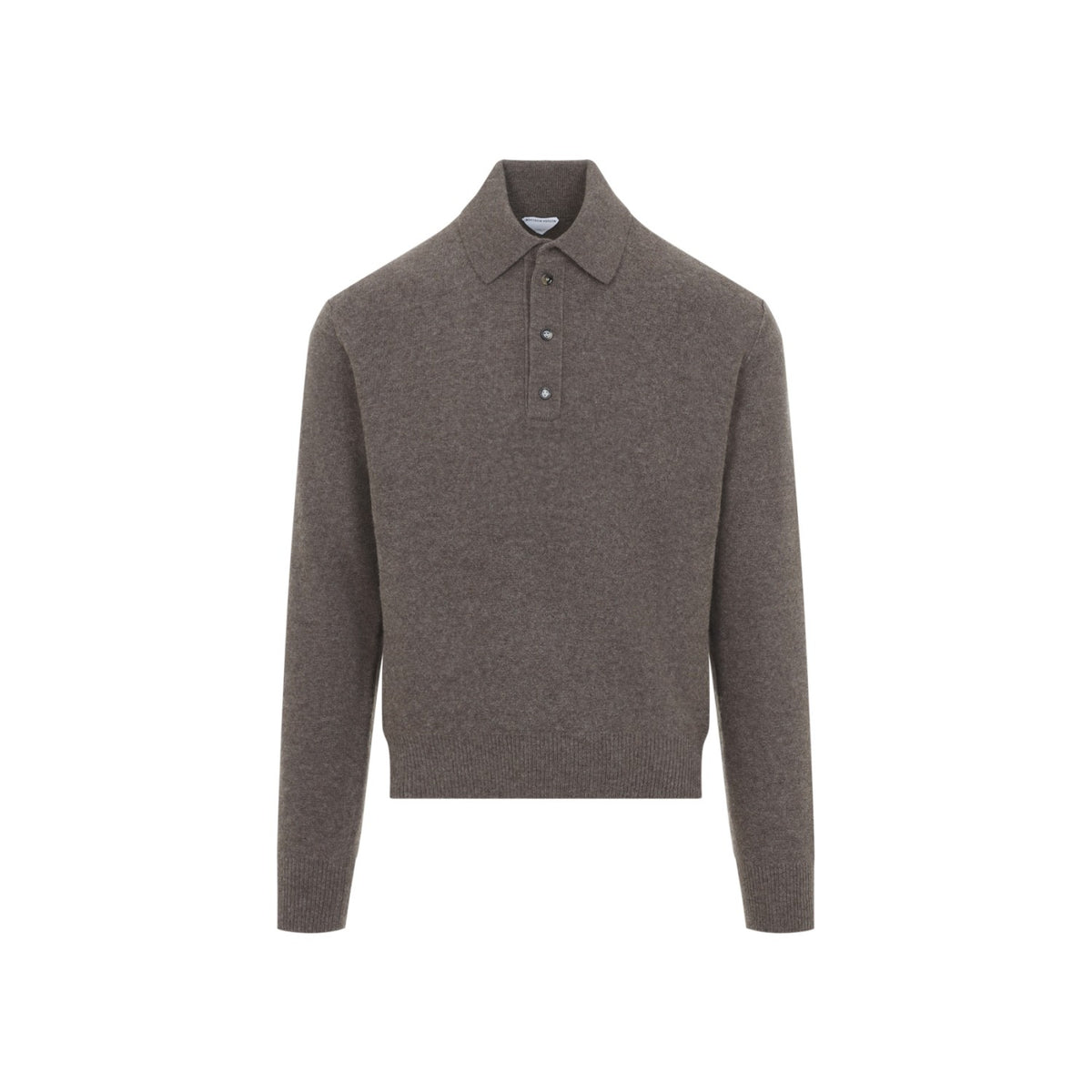 Bottega Veneta Men's Knit Polo in Mudstone Melange - view 2