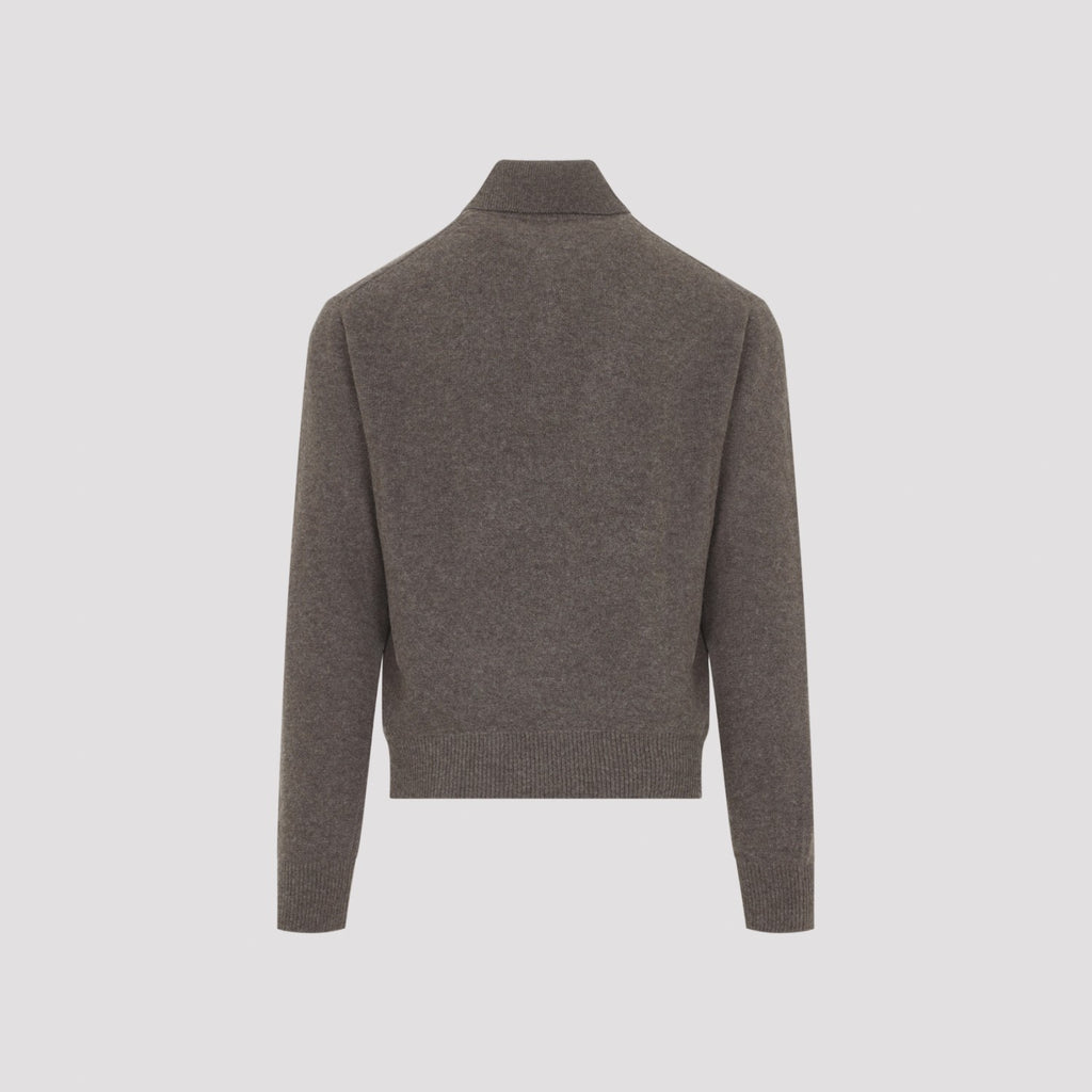 Bottega Veneta Men's Knit Polo in Mudstone Melange - view 4