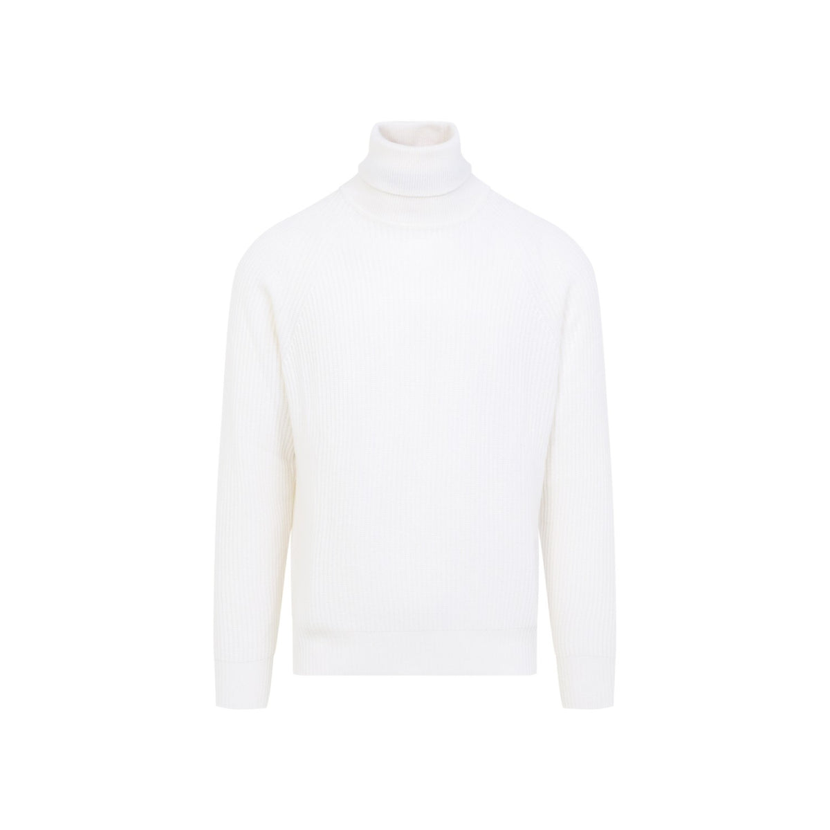 Canali Men's Turtleneck in White Cashmere - view 2