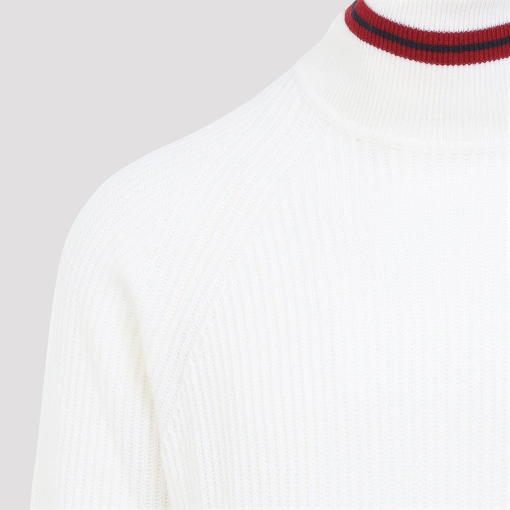 Canali Men's Turtleneck in White Cashmere - view 5