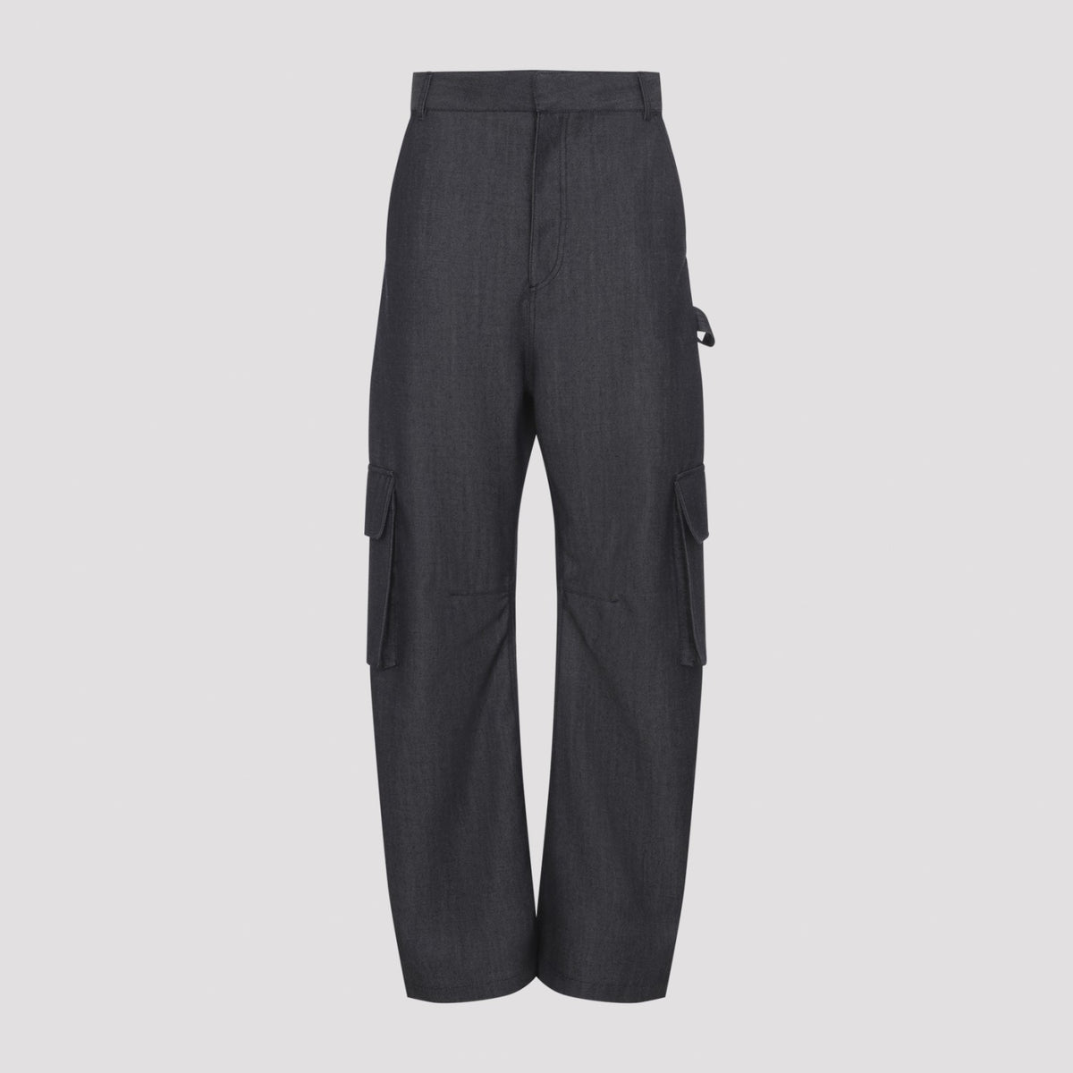 Balenciaga Women's Relaxed Cargo Pants in Dark Navy Wool - view 1