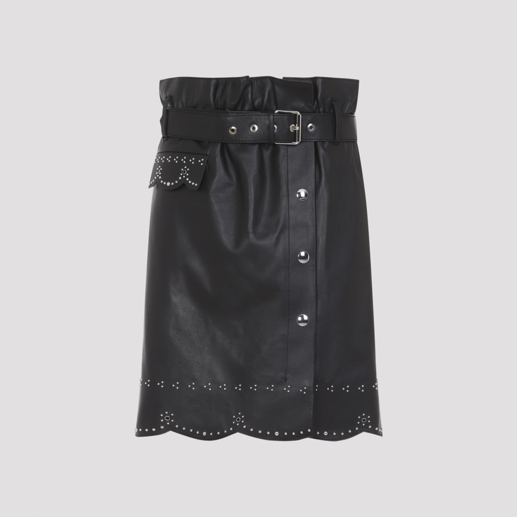 Marni Women's Leather Skirt in Black - view 3