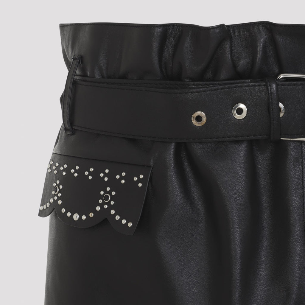 Marni Women's Leather Skirt in Black - view 5