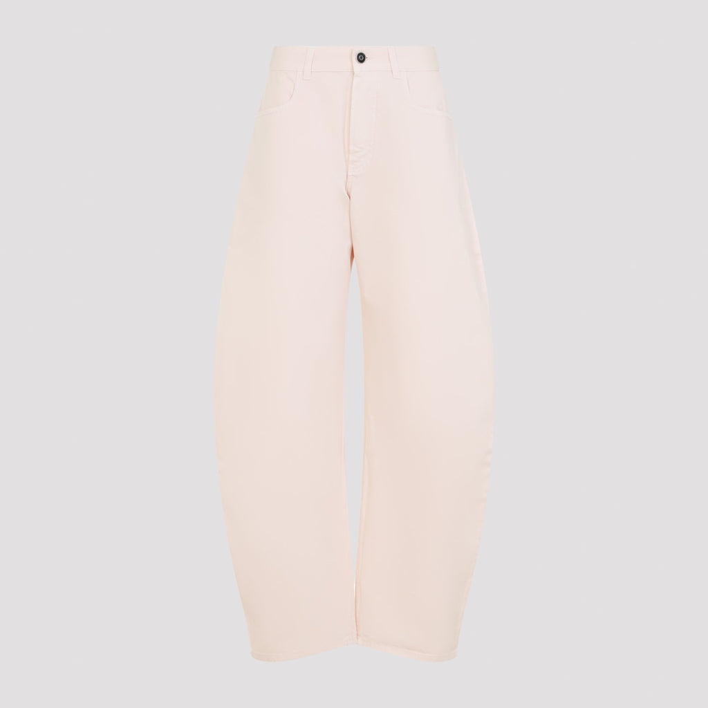 Alaia Women's Round Tinted Denim Trousers in Rose Pale - view 1